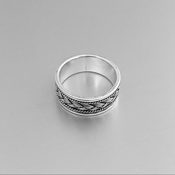 Sterling Silver Unisex Braided Band, Wedding Banbs, Silver Ring, Braid Rings - Picture 6 of 8